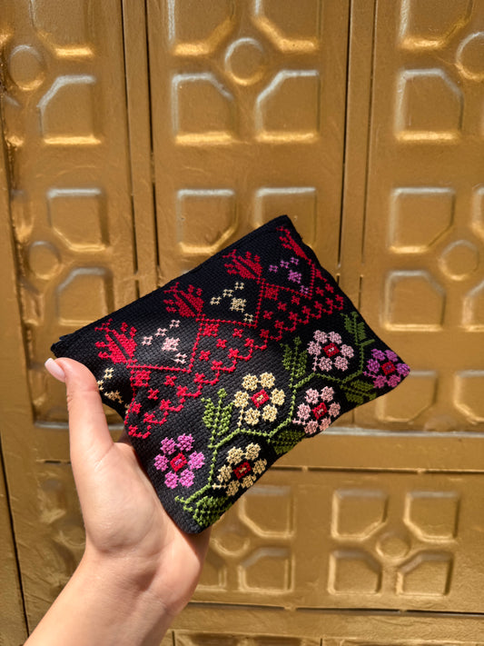 Floral heritage pouch