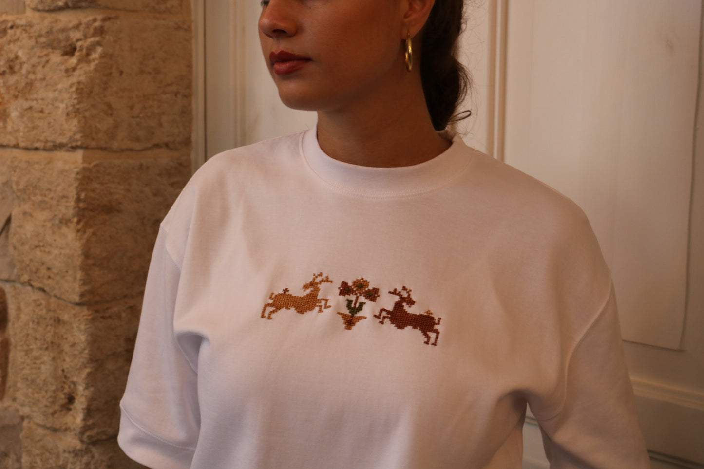 Deer motif T-shirt