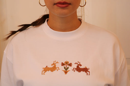 Deer motif T-shirt