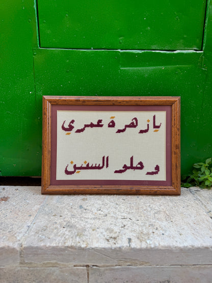 يا زَهْرَةَ عُمْرِي وَحُلْوَ السِّنِينَ