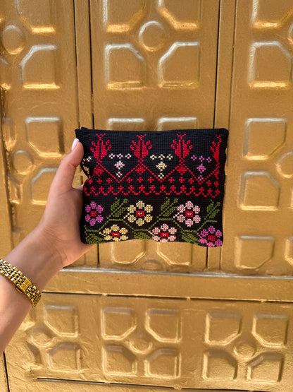Floral heritage pouch