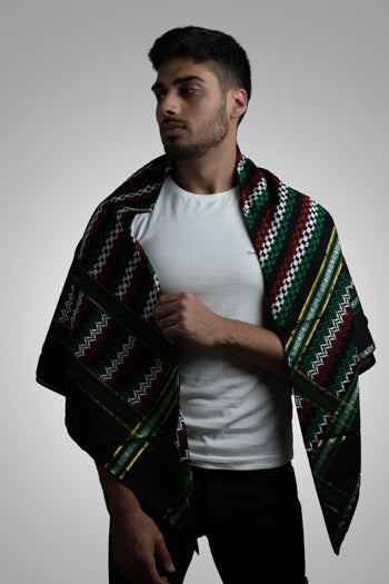 Palestinian flag-themed keffiyeh