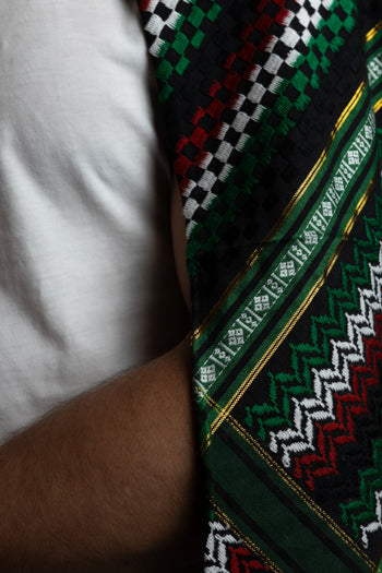 Palestinian flag-themed keffiyeh